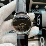 Swiss Jaeger Lecoultre Master Moonphase Watch SS Black Dial